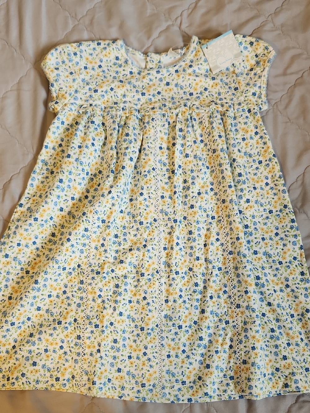 Kissy Kissy Yellow Blue Floral Pima Dress